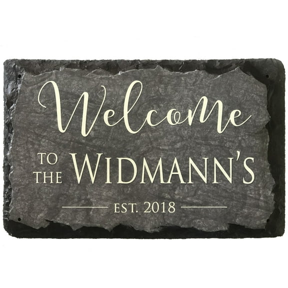 Sassy Squirrel Beautifully Handcrafted Slate Home Welcome Plaque (12"x8" or 16"x10”) Improve The Curb Appeal of Your Property with This Bespoke House Sign.