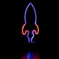 thumbnail image 5 of Northlight LED Rocket Ship Neon Table Light - 9" - Blue and Red, 5 of 7