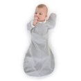 thumbnail image 1 of SwaddleDesigns Transitional Swaddle Sack with Arms Up Half-Length Sleeves and Mitten Cuffs, Medium, 3-6 Months, 14-21 lb, Heathered Gray (Arms Up Swaddle, Transition Swaddle Sleep Sack), 1 of 4