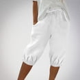 thumbnail image 2 of Casual Pants for Women High Waisted Knee Length Elastic Waist Summer Jogger Shorts with Pockets, 2 of 6