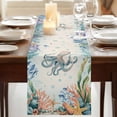 thumbnail image 3 of Table Runners 70 Inches Long Dress Scarves, Octopus Coastal Farmhouse Coffee/Dining/Kitchen Table Decor, Holiday Table Runner, Summer Nautical Starfish Coral Beige 13x70 Inch, 3 of 9