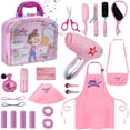 thumbnail image 1 of Set de salón de belleza Gifts2U para niñas con secador de pelo, 23 unidades para niños, 1 of 7