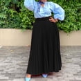 thumbnail image 2 of AURA Womens Elegant Pleated Maxi Skirt With Belt High Waist Office Work Urban Style, 2 of 3