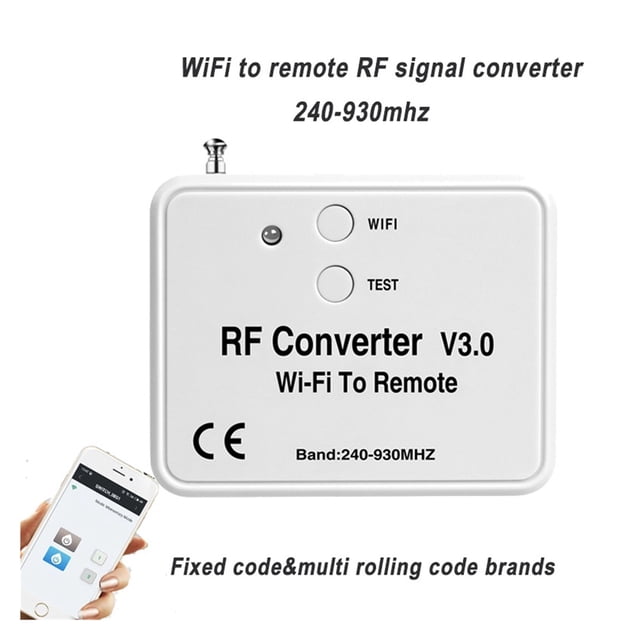 Convertisseur WiFi vers Télécommande RF Interrupteur Contrôleur de Porte de Garage Maison Intelligente Contrôle Mobile Large Fréquence Convertisseur WiFi RF, Facile à Utiliser