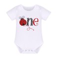 thumbnail image 2 of FYMNSI Baby Girls Ladybug 1st First Birthday Party Cake Smash Outfit Cotton Short Sleeve Romper Bodysuit Princess Tutu Tulle Skirt Bowknot Headband Set for One Year Old Photo Shooting 1 Year Red, 2 of 7