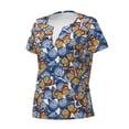thumbnail image 2 of Naloa Colorful Butterfly1 Print T-Shirts Short Sleeve V Neck Tees for Women Fashion Tops Trendy Lightweight Soft Casual Summer Outfits Clothes, 2 of 5