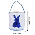 thumbnail image 2 of Jlong Easter Bunny Basket Bags for Kids, Sequin Rabbit Pattern Egg Basket Hunt Bags Canvas Cotton Bucket with Fluffy Tail for Easter Eggs, Candy, Gift, 2 of 9