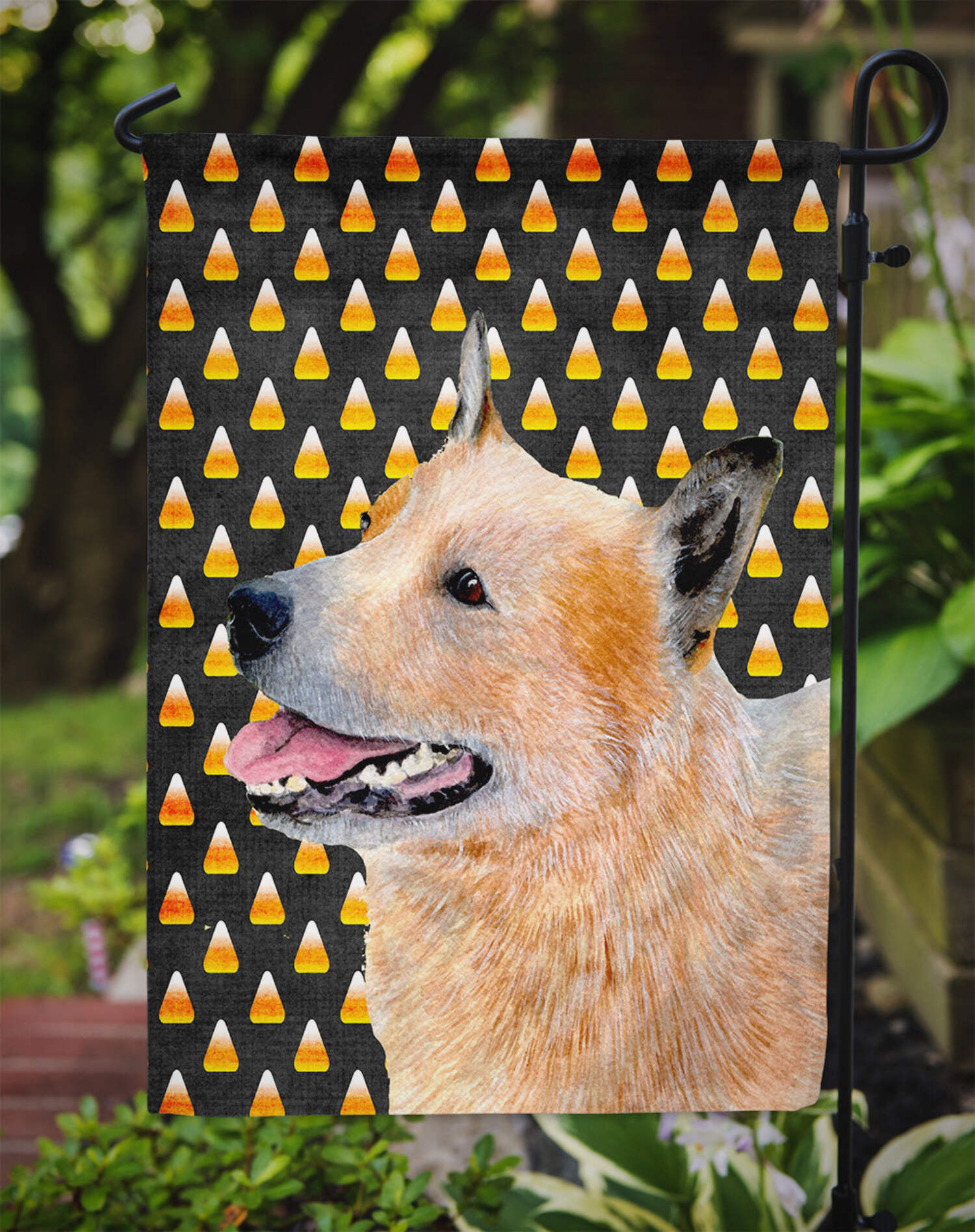 Carolines Treasures LH9058-FLAG-PARENT Australian Cattle Dog Candy Corn Halloween Portrait Flag  multicolor