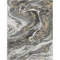 thumbnail image 2 of Well Woven Abstract Dunes Modern Retro Marble Flat-Weave Gray Gold 9'10" x 13' Area Rug, 2 of 7