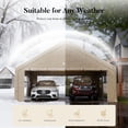 thumbnail image 6 of FOROUTIA 20x20ft Heavy-Duty Carport Canopy, khaki Gable Roof PE Garage, All-Weather Shelter for Car/Truck/SUV/Outdoor Storage & Party, 6 of 7