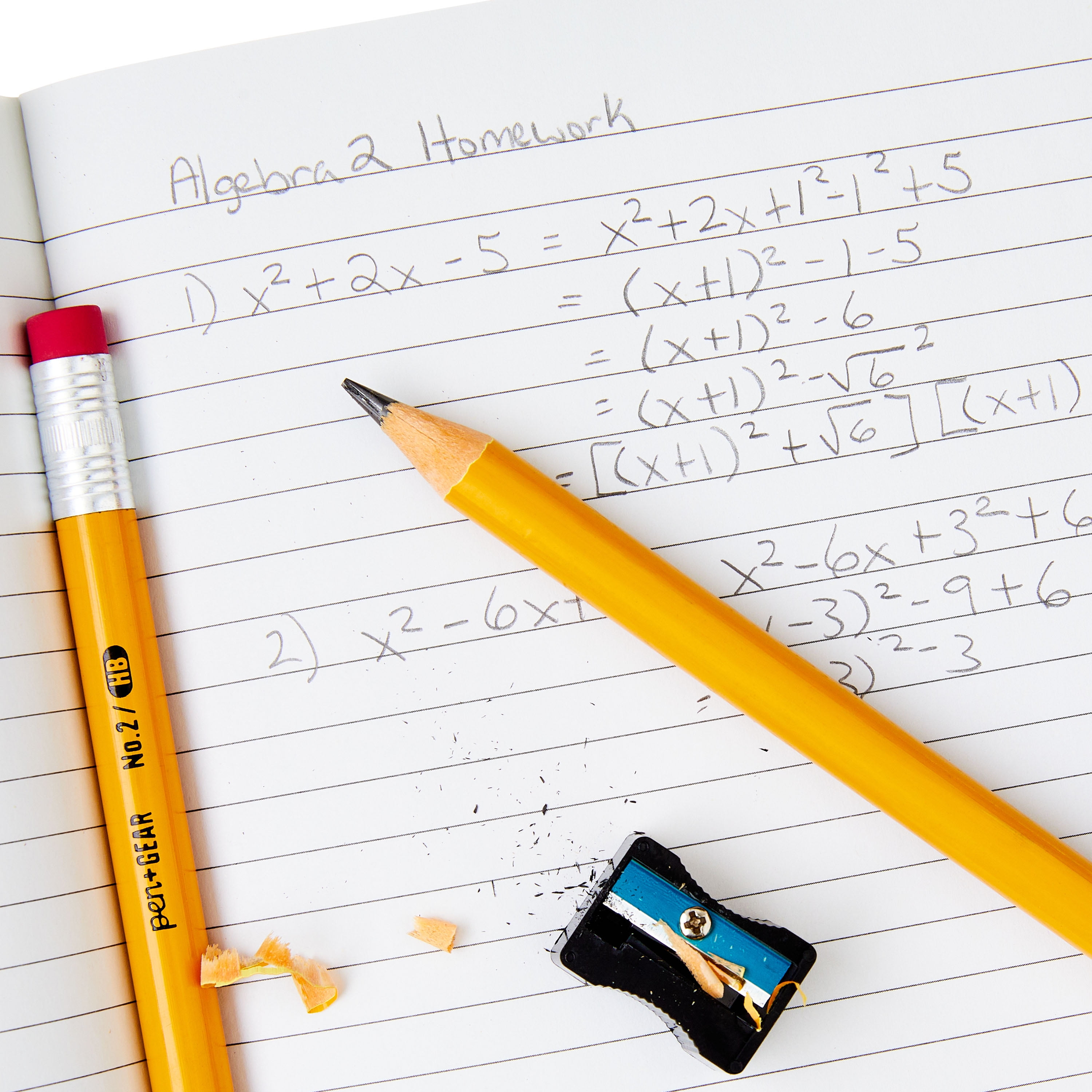 Pen+Gear #2 HB Sharpened Learner Pencils with Jumbo Sharpener, 5 Count – Yellow, Beginner-Friendly