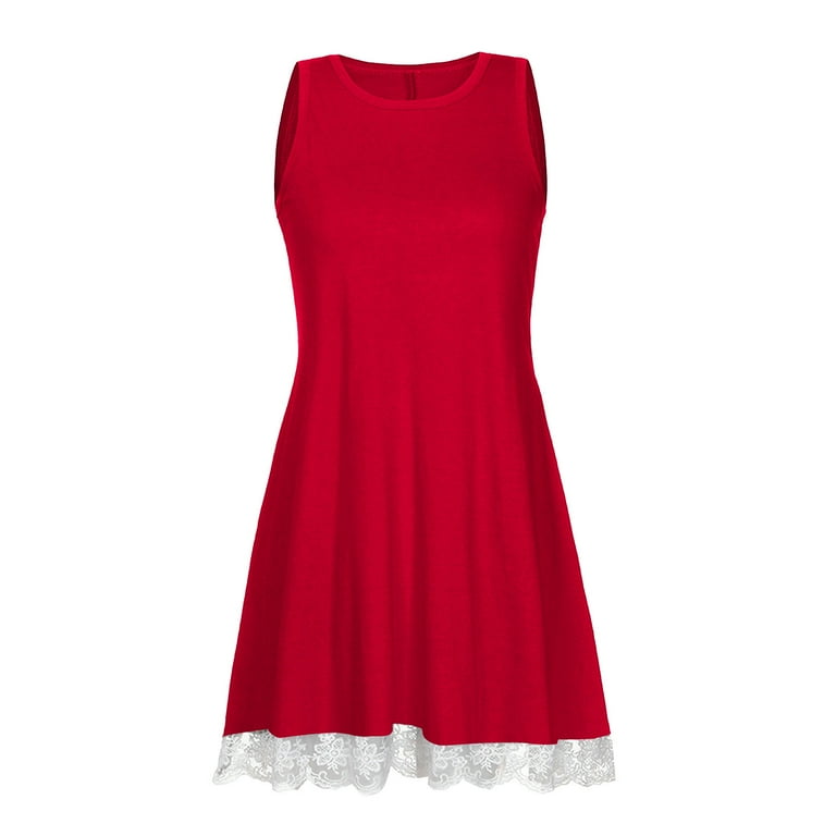 AKAFMK Summer Maternity Clothes,Sleeveless Maternity Dresses,Fashion Women  Summer Casual Round-Neck Sleeveless High Waist Mini Dress