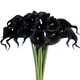 thumbnail image 1 of Ramo de novia artificial de 13.5 pulgadas con 10 flores negras de Halloween, calas de tacto auténtico, ideal for bodas y decoración del hogar., 1 of 7