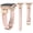 Pink/Rose Gold, variant on Wearlizer Slim Leather Watch Band Compatible with Apple Watch Bands Women 3D Diamond Cut Metal Adapter Adjustable Strap for Series 11/10/9/8/7/6/5/4/3/SE/Ultra 38/40/41/42/44/45/46/49mm