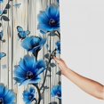 thumbnail image 3 of Pratyus Blue Flowers Butterflies Shower Curtain for Bathroom Decor Polyester Washable Shower Curtain Set with Hooks 36"x72, 3 of 7
