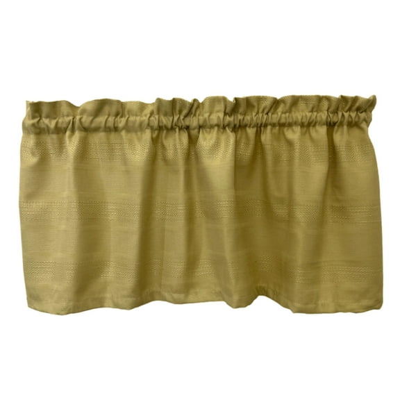 Serafina Home Cottage Style Gold Woven Stripe Valance Window Treatment
