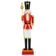 thumbnail image 2 of Costway 4’ Christmas Nutcracker with High Hat & Beautiful Scepter, Uniform & Boots for Yard Black+Red, 2 of 10