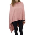 thumbnail image 6 of Styles I Love Women Ultra Soft Knit Poncho Sweater Pullover Cardigan Lightweight Wrap Topper for All Season (Pink), 6 of 7