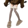 thumbnail image 2 of harmtty Winter socks 1 Pair Women Winter Stockings Anti-slip Breathable High Elasticity Over Knee Plush Ball Keep Warm Fleece Thick Japanese Style Long Socks Winter Garment Beige, 2 of 8