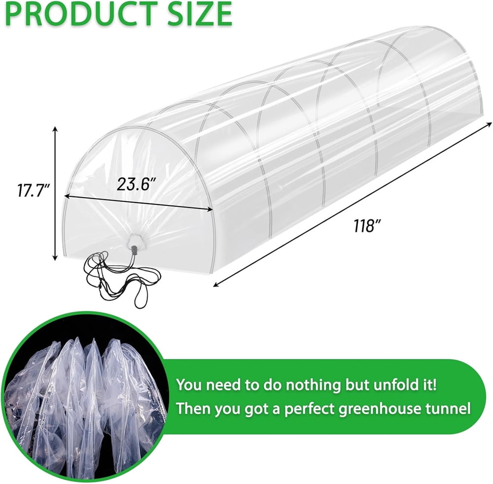 NOGIS 2 in 1 Mini Greenhouse Tunnel Greenhouses,Green Houses for Outside Garden Cloche Tunne Cover Garden Hoops Raised Beds,Outdoor Green House Kits to Build for Outside Winter