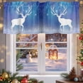 thumbnail image 5 of Christmas Reindeer Valances for Windows, 54 x 18in, Fantasy Blue Stars Winter Dreamy Rod Pocket Kitchen Valance Curtain Light Filtering Window Treatments for Living Room Bedroom, 1 Panel, 5 of 7