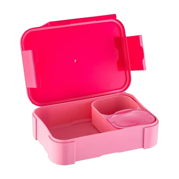 3-Compartment Lunch Box - Reusable Meal Prep Container for & Adults, Leak-Proof Food Storage with Silicone Sealing Ring, Ideal for , Work, and Picnics - Dishwasher Safe Bento Box Pink