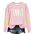 thumbnail image 4 of Srogem Women’s Tennis Club Sweatshirts Vintage Tennis Preppy Sweatshirt Long Sleeve Crew Neck Valentine's Day Sweatshirt, 4 of 4