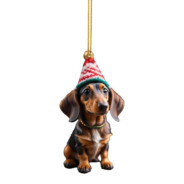 Ndcxsfigh Adorno navideño para perro dibujos animados acrílico para perro suministros para fiesta en casa (E-1)