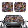 thumbnail image 2 of Haiem Vintage Floral Car Windshield Sun Shade (2 Pieces) Foldable Windshield Sun Shade Car Accessories for Truck SUV Pickup-Large, 2 of 7