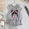 thumbnail image 2 of COM1950s Suits for Girls, Fashion Girls' Summer Hooded Set Printed Sleeveless Top Elastic Waist Shorts Two-Piece Set, 2 of 6