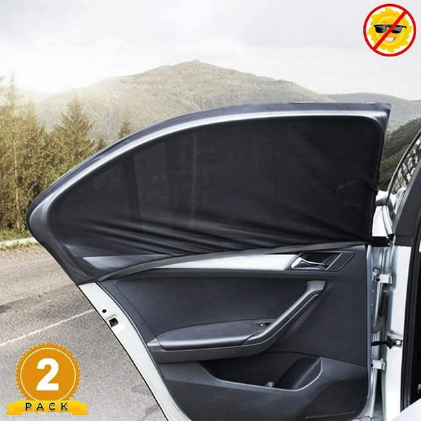 2Pack Universal Super Elastic Car Window Sunshades, Breathable Mesh Window Cover for Car, Side