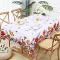 thumbnail image 4 of Floral Tablecloth, Colorful Flower Table Cloth, Spring Summer Table Covers, Waterproof Table Cover for Dining Table Kitchen Party Picnic Camping,Rectangle-60 x120, 4 of 6
