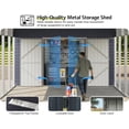 thumbnail image 4 of Jocisland 12'x24' 2-in-1 Carport & Storage Shed, Heavy Duty Carport with Galvanized Steel Roof, 2 Transparent Panels & Double Doors for Cars, Trucks, 4 of 9