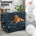 thumbnail image 5 of COEQINE Stretch Recliner Cover Universal 8 Pieces Recliner Sofa Cover Stay in Place 3 Seater Furniture Protector Home Decor for Pets, Dogs, Cats, Kids, Blue Black Leoaprd Print, 5 of 8