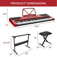 thumbnail image 7 of Best Choice Products 61-Key Beginners Complete Electronic Keyboard Piano Set w/ LCD Screen, Lighted Keys - Red, 7 of 7
