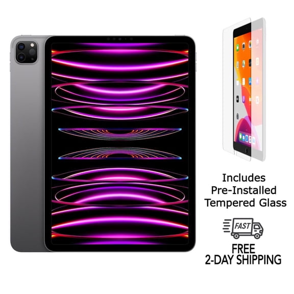 Restored Apple iPad Pro 11" (2022) 256GB Space Gray WiFi and Cellular Unlocked with Screen Protector (Refurbished)