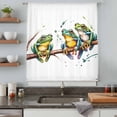 thumbnail image 5 of Watercolor Frog Sheer Curtains 96 Inches Long, Spring Summer Tropical Animals Rustic Light Filering Curtains, Privacy Drapes Simi Floor to Veiling Curtain for Living Room Bedroom Window Treatment, 5 of 9
