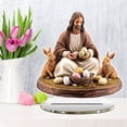 thumbnail image 5 of Christmas Table Decorations Christian Standing Decor Jesus with Lion Lamb and Dove Statues Desktop Ornaments for Tabletop Christian Themed Party, 5 of 9