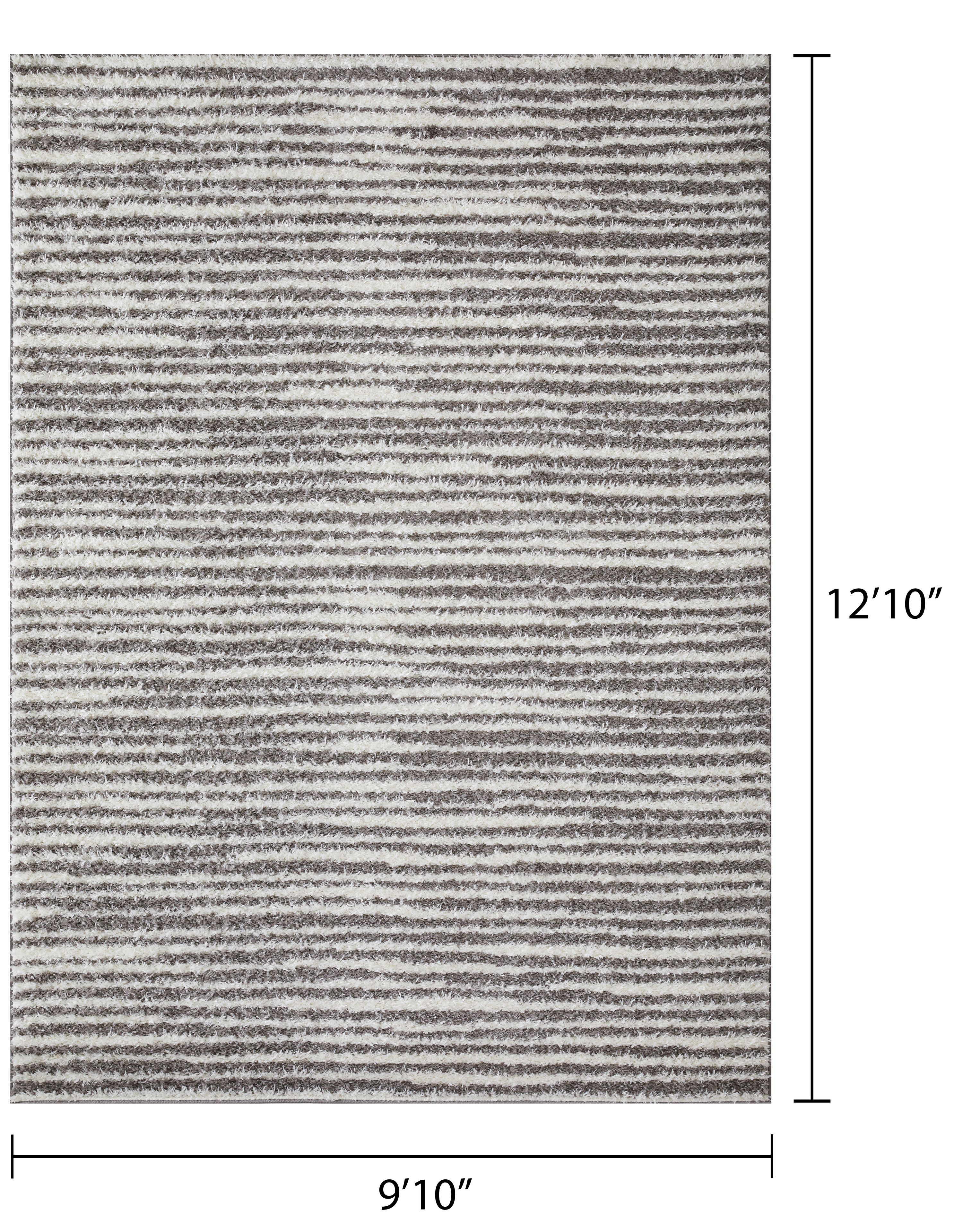 Loomaknoti Vemoa Altomarze 9' x 12' Gray Stripe Indoor Area Rug
