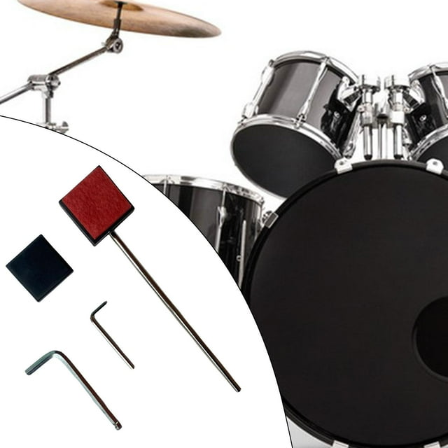 BELOVING Batteur de Tambour Basse Durable pour Accessoire de Batterie 2 Têtes de Batteur