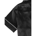 thumbnail image 4 of Ensemble de Pyjama 2 Pcs en Satin pour Femmes, Bouton avant, Manches Courtes, 4 of 5