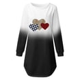 thumbnail image 4 of Pompotops Woman Valentine Printed O Neck Hedging Long Sleeve Strapless Dress, 4 of 5