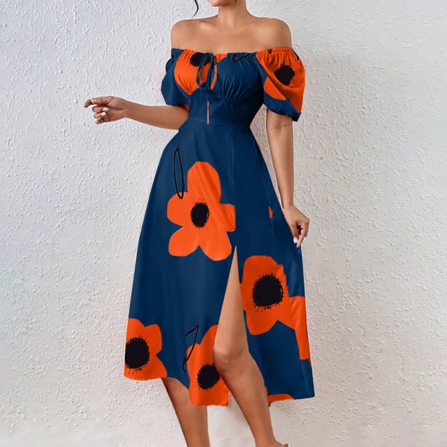 Styesk Robes pour Femmes Style Décontracté de Vacances Robe Imprimée Robe de Plage