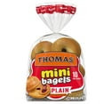 thumbnail image 5 of Thomas' Plain Mini Bagels, 10 count, Pre-sliced Bagels, 15 oz Bag pack of 2, 5 of 5