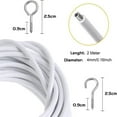 thumbnail image 7 of Washranp 78.74"White Curtain Spring Wire Hanging Cord with Self-Adhesive Hook and Screw Eyes for Net Curtain Rods, 7 of 7