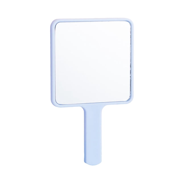 Compact Hand Mirror Small Cute Hand Mirror with Handle Lightweight Small Makeup Light Blue