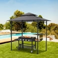 thumbnail image 3 of AECOJOY 8' x 5' Outdoor Grill Gazebo with Vented Top, Double Tier BBQ Canopy Gazebo-Gray, 3 of 7