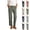 #01 Army Green, variant on Womens Straight Leg Linen Pants Button Closure Mid Rise Casual Work Trousers Lightweight Breathable Side Pockets Summer Daily Office Bottoms ,L,#01 Army Green