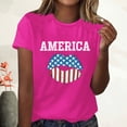 thumbnail image 2 of Blusa informal de manga corta con cuello redondo y estampado suelto de verano para mujer con estilo OAVQHLG3B Store  lin121212, 2 of 4
