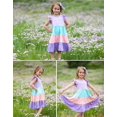 thumbnail image 5 of Oudiya Girls Summer Dress Ruffle Sleeve Tiered Swing Casual Midi Sundress with Pockets for Kids 6-14Y, 5 of 8